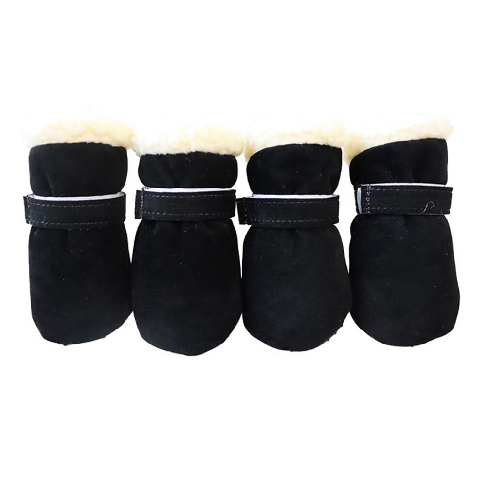 4Pcs Winter Pet Dog Shoes Anti-slip Snow Boots Thick Warm Cat Puppy Shoes Socks Boots for Chihuahua Yorkshire: B / M