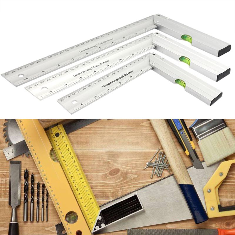 90° Carpenter Angle Finder Ruler Gauge Thickening Aluminum Woodworking Square Gauge 200mm 250mm 300mm