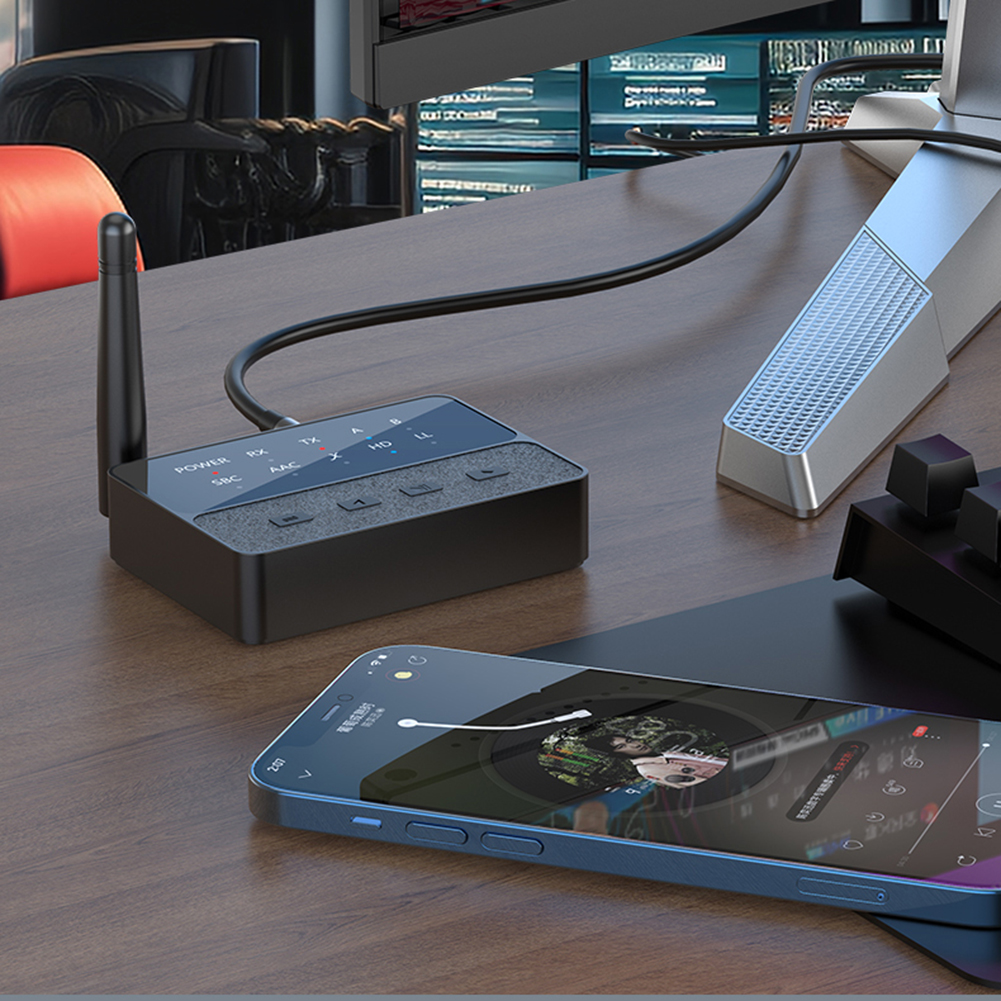 Bluetooth-kompatibel 5.3 trådlös stereoadapter 2 in 1 mottagare sändare med aux rca för tv bilhögtalare