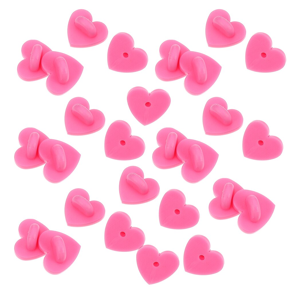 200 stk gummipindebakker hjertebroche spænde broche hjerteform diy tilbehør