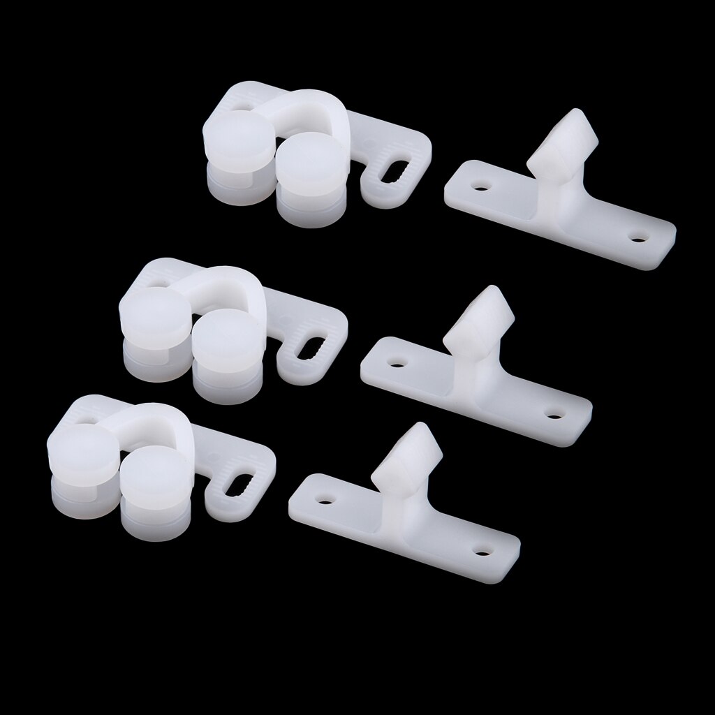 3pcs Double Twin Roller Door Catch Catches Cabinet Cupboard Furniture Latch