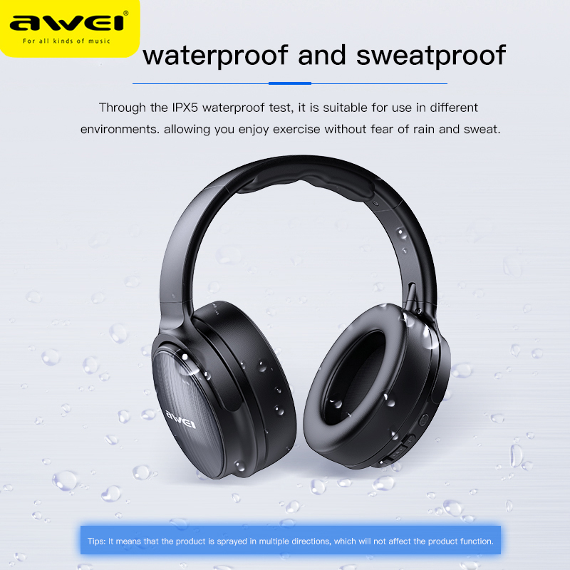 AWEI A780BL Bluetooth Sport ecouteurs sans fils casque d&#39;écoute pliable sans fil avec Microphone, étanche IPX4, Bluetooth, son stéréo, basse, pour jeu, A780BL