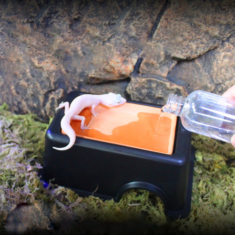 Spawning Cave Detachable Water Feeding Humidify Bowl Easy Clean Multifunctional Lizard Tortoise Snake Reptile Hide Box Pet Toy