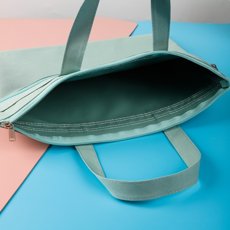 Large Capacity Document Bag File Folder Oxford Cloth Portable Handle Office Briefcase Waterproof Handbag Durable Double Layers