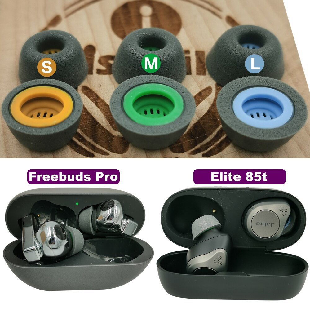 Misodiko-auriculares de espuma viscoelástica mejorados, compatibles con HUAWEI FreeBuds Pro, Jabra Elite 85t, cancelación activa del ruido