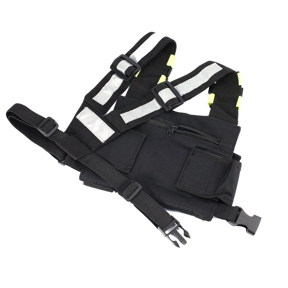Universal reflexivo duplo peito pacote rádio harness peito rig saco coldre colete para rádio em dois sentidos resgate fundamentos