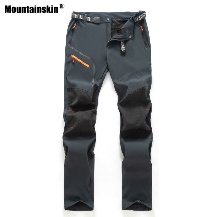 Mountainskin Men&#39;s Hiking Oblique Zipper Quick Dry Pants Outdoor Camping Fishing Comfortable Climbing Breathable Trousers VA915