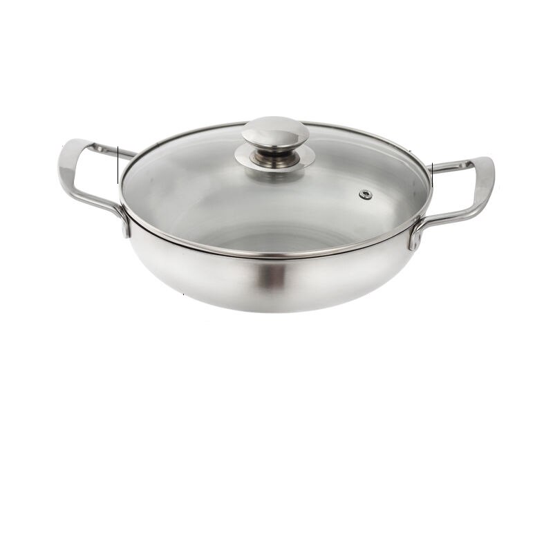 Suppegryde rustfrit stål gryde fortykningskraft gryde husholdning gryde gryde tør gryde gryde stegepande lille gryde mini nudel gryde køkken: 18cm med låg
