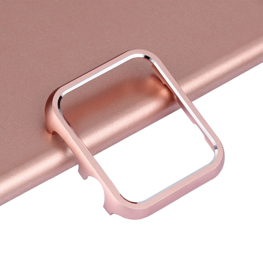 Funda para Apple Watch 6 se 4 3 5, carcasa protectora de pantalla con marco de metal, accesorios para iwatch, 42mm, 38mm, 44mm, 40mm: pink gold / 38mm Series 321