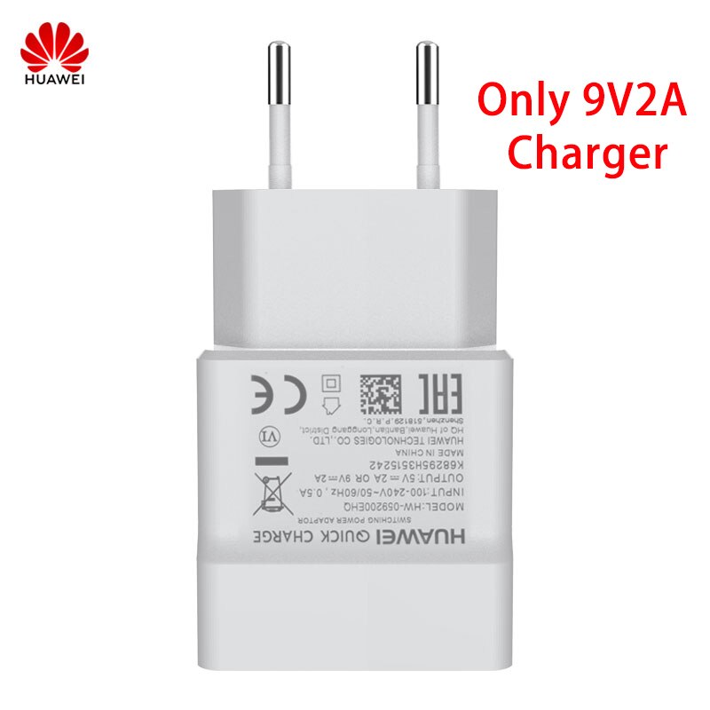 Original Huawei Schnelle Ladegerät Adapter 5V 9V 2A Mikro Typ-C Kabel Für Huawei P8 P9 Plus lite Ehre 8 9 Kamerad 8 10 Nova 2 2i 3 3i: nur 9V2A ladegerät