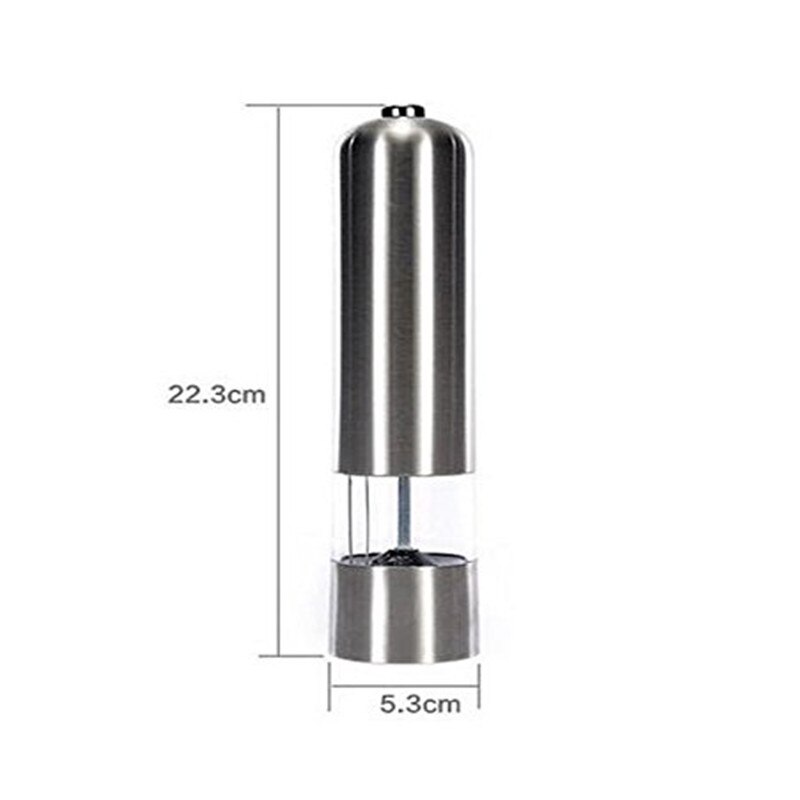 (2 st) glas salt peppar kvarn flaska rostfritt stål elektrisk salt peppar kvarn kvarn krydda köksredskap för matlagning: Default Title