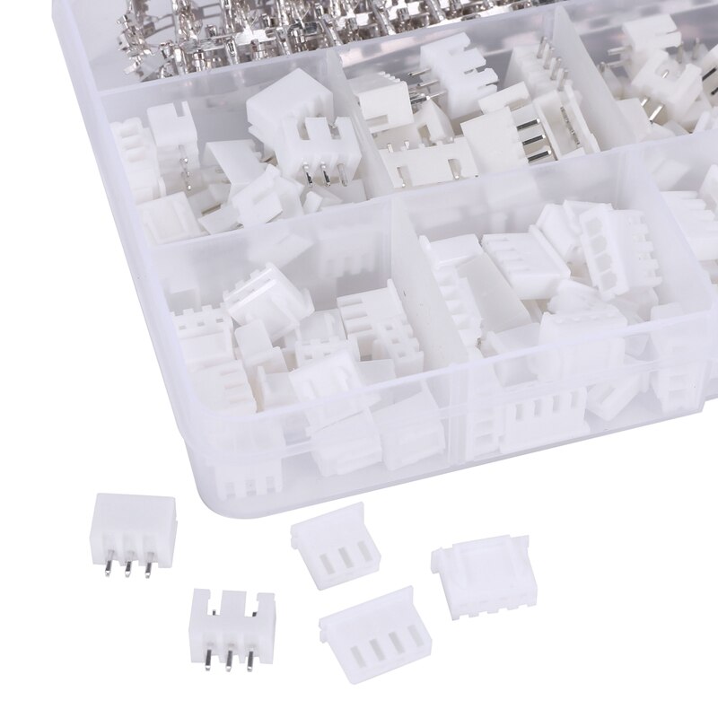 460 Pieces JST XH -2 / 3 / 4 Pin Housing JST Connector Kit 2.54mm Pitch Female Pin Header Adapter Cable Connector Socket