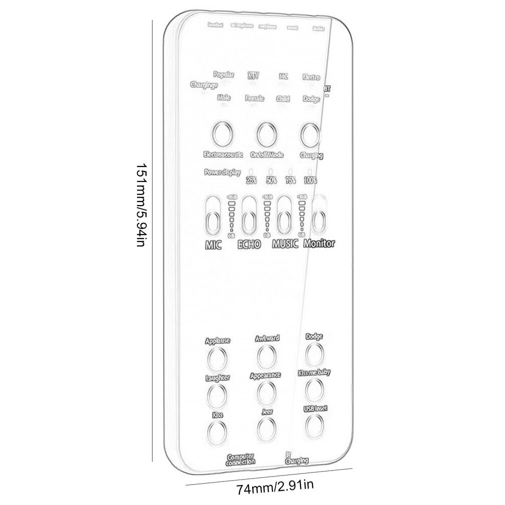 E6 Geluidskaart Draadloze Begeleiding Voor Mobiele Telefoon Pc Broadcast Geluidskaart Externe Usb Live Geluidskaart