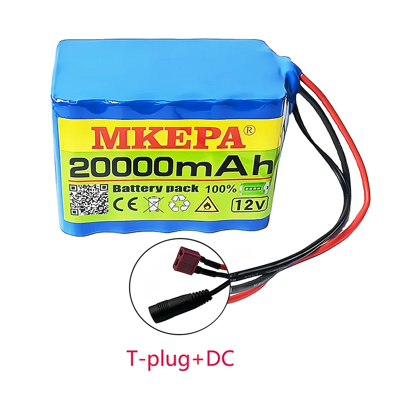 12V 20000mah 18650 Lithium Battery Pack 3S5P large Capacity Built-in BMS 20Ah Suitable for Small Power Electronic Equipment: green