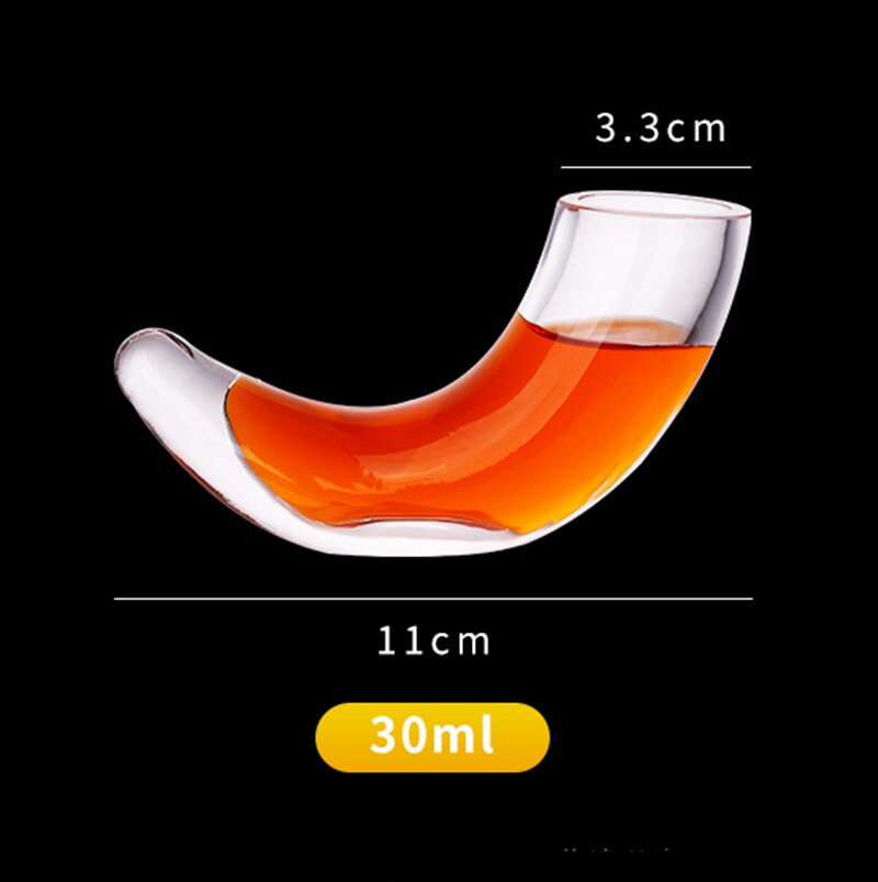 30ml Drinking Horn Glass,Horn Cup,Whisky Glass, Shot Glass,Water Glass, Wine Glass: Default Title