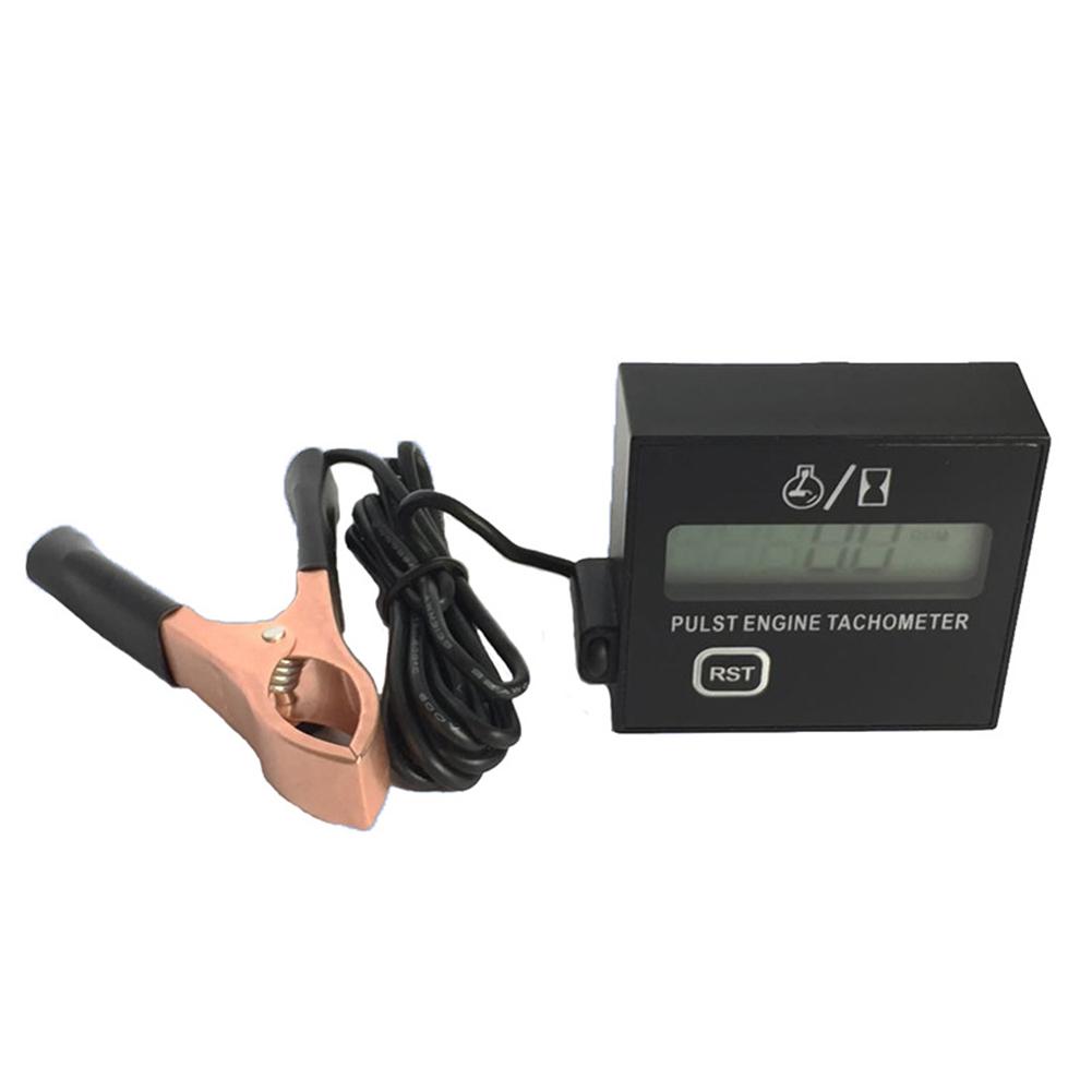 2/4 Stroke Gasoline Digital Engine Tachometer Induction Pulst Tach Meter Motor Gauge Waterproof With Battery For Chain Saw Mower