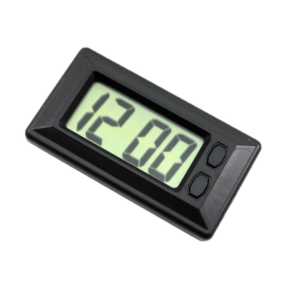 Universal Car Dash LCD Digital Clock Time/Date Button Adjustment Black