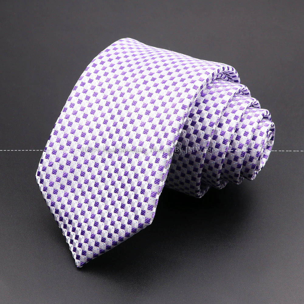 mariage hommes cravate violet bleu solide rayé Plaid points cravates directe marié col accessoires: YELLOW