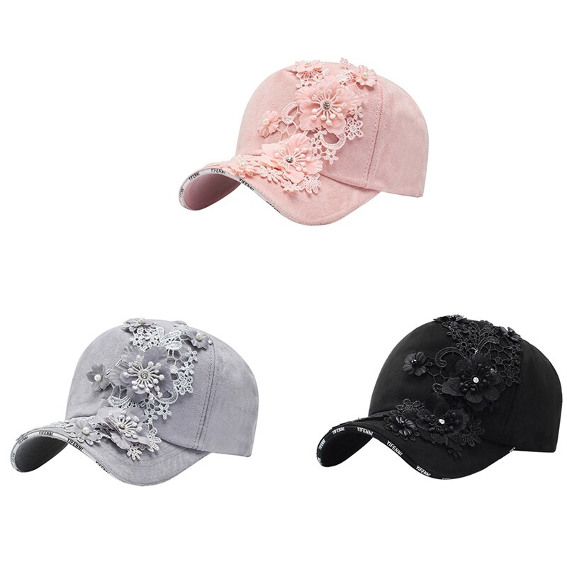 Sportkeps avslappnad stil blommig solskydd bomull toppad hatt huvudbonad utomhussport hatt med justerbar stängning baktill