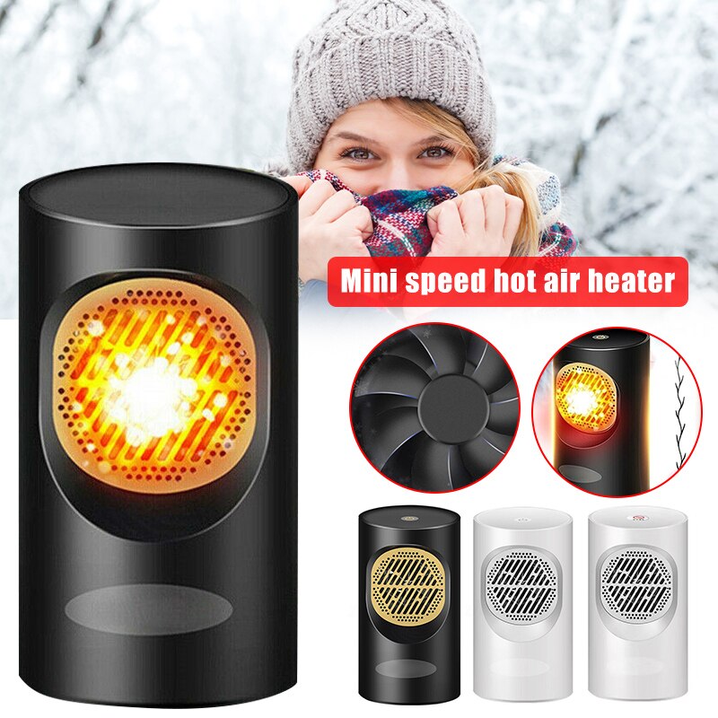 Mini Portable Fast Heater Heated Desk Electric Fan Home Winter Warmer for Students Office Worker WWO66