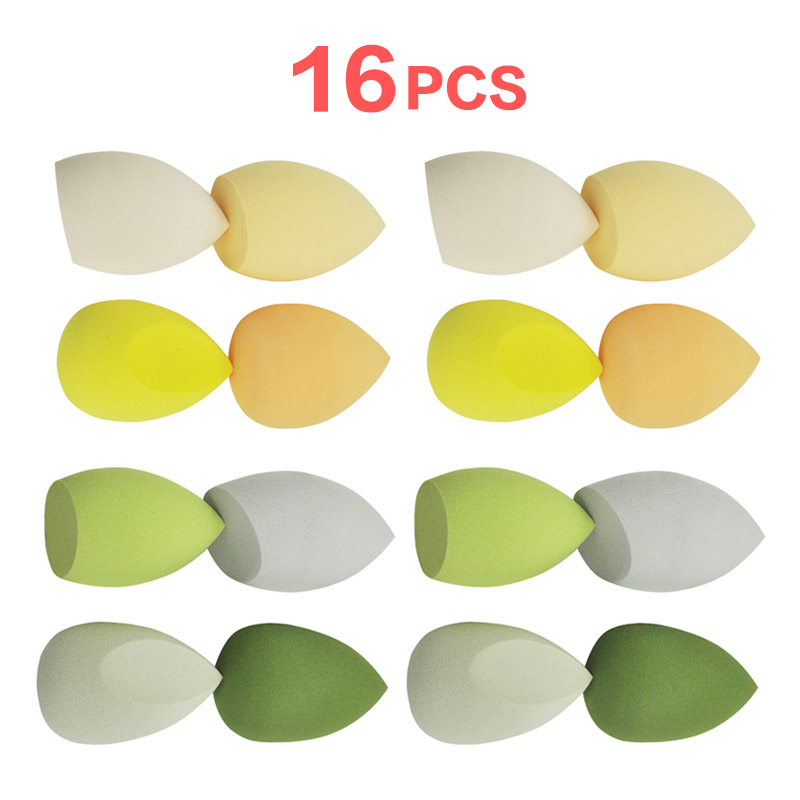 Éponge de maquillage bouffante de poudre, 4 pièces, sèche et humide, boule cosmétique de beauté, fond de teint, bouffante de poudre, coupe biseautée, outils