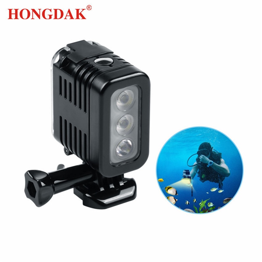 Free Ship Video Light Waterproof Underwater Diving Video Light Underwater 30M LED Video Flash Light For Gopro Camera Accessories