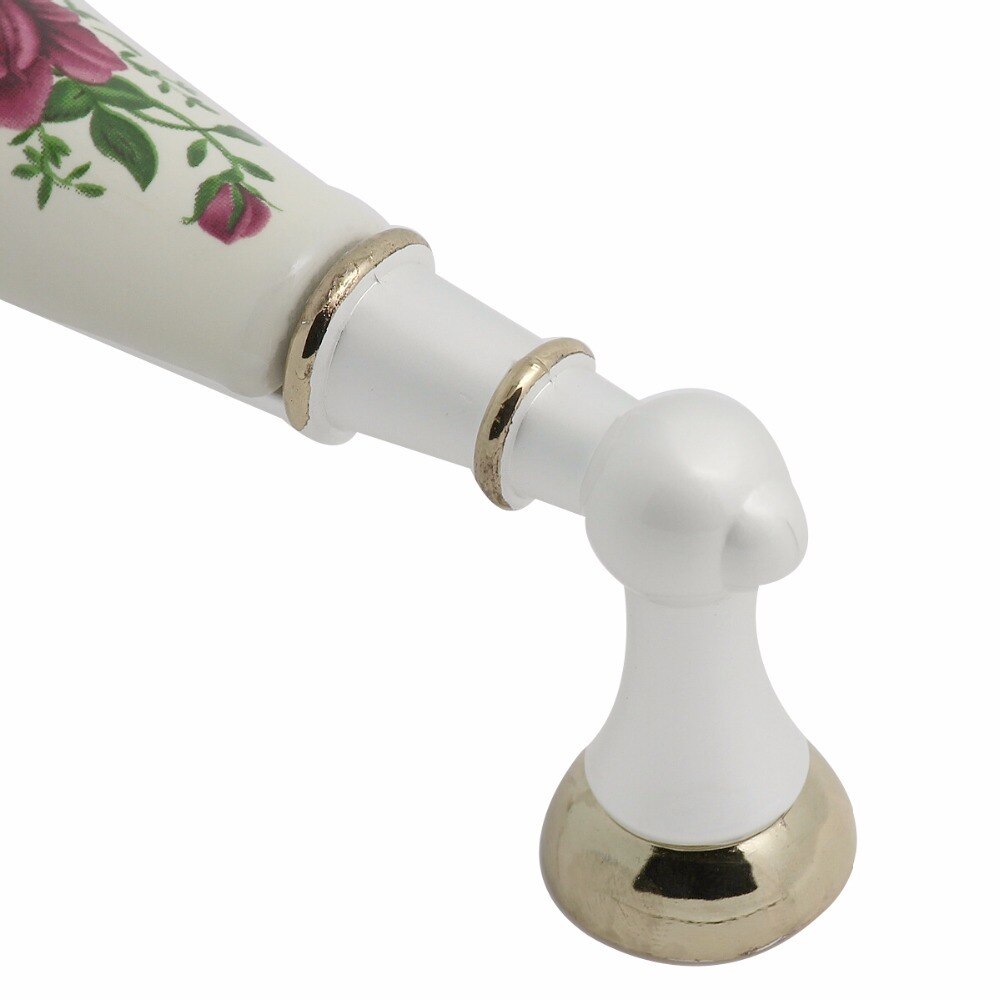 White Ceramic Knobs Drawer Handle Pulls Rose Flower Dresser Handle Kitchen Cabinet Pulls Door Knobs Furniture Hardware