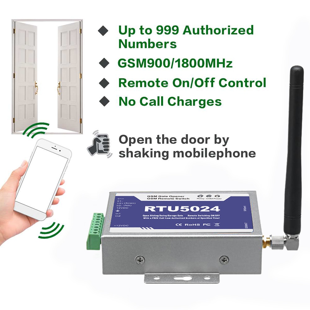 RTU5024 2G 3G GSM abridor de puerta interruptor de llamada Control remoto teléfono Control de vibración abridor de puerta para estacionamiento los sistemas de
