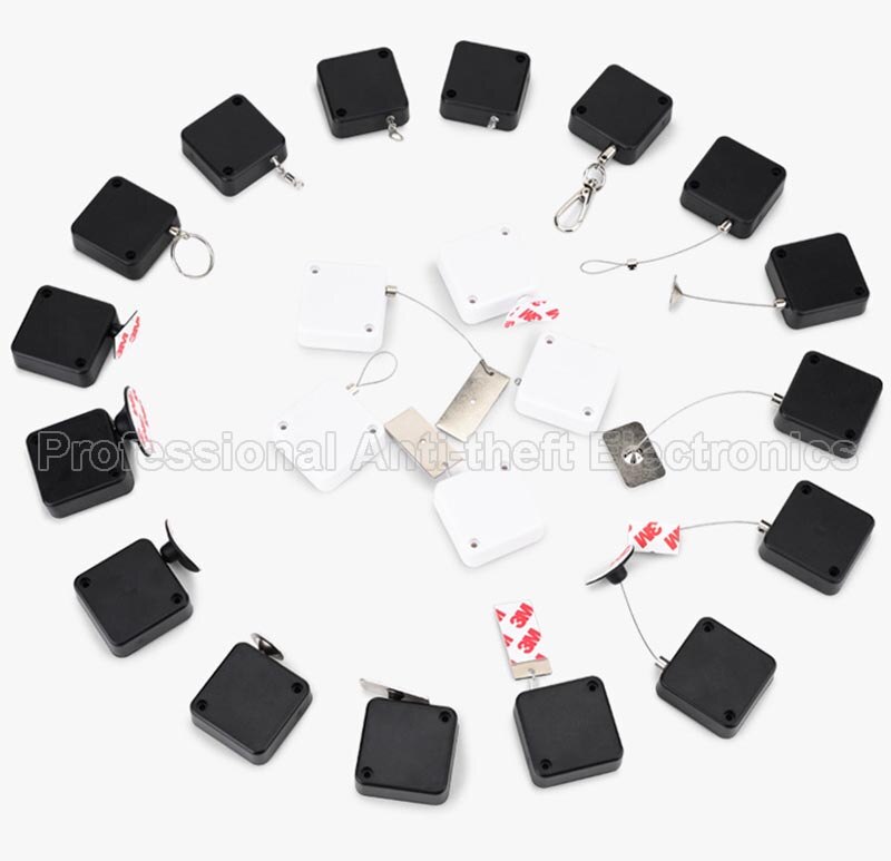 retractable anti-theft pull wire box recoiler square security steel cable 20pcs/lot