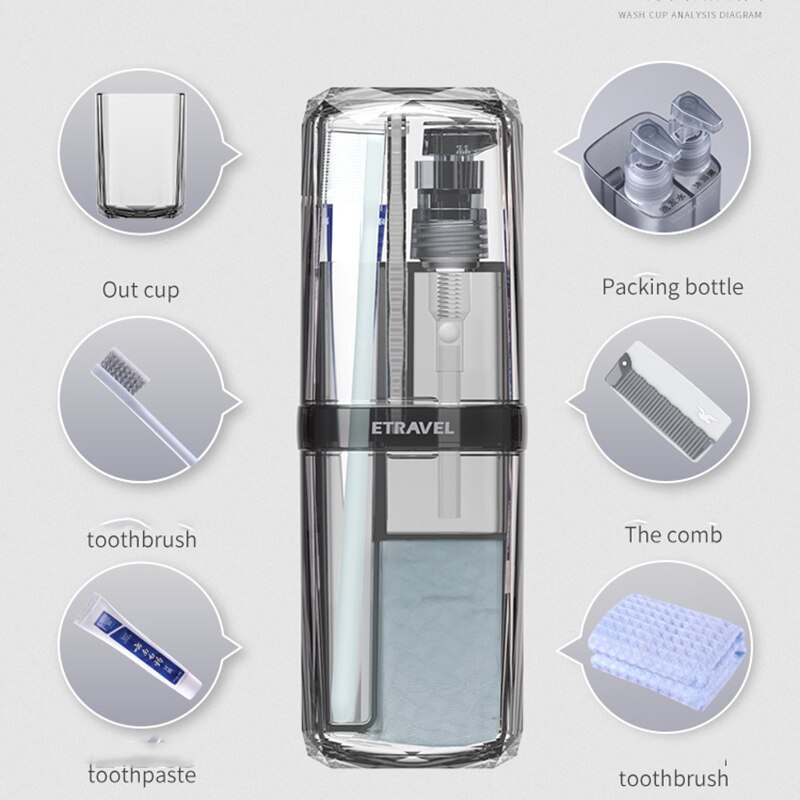 Travel Portable Sets Toothbrush Cup Tumblers Holder PP Gargle Cups Unisex Business Toothpaste Tooth Brush Towel Accessories