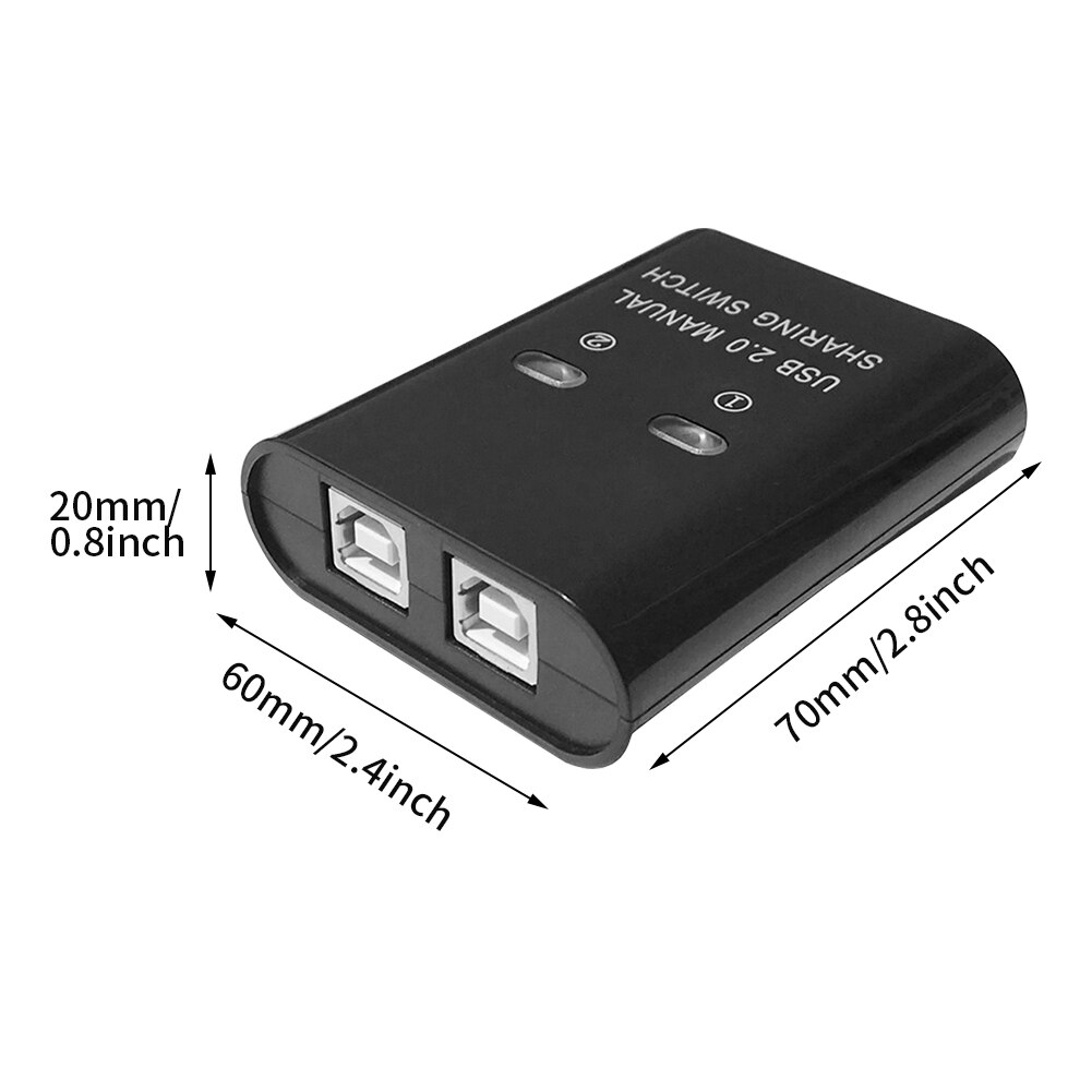 2In1 Out Usb Printer Hub Handleiding Lange Afstand 2 Port Home Office Compact Elektronische Knop Plug En Play Splitter Converter