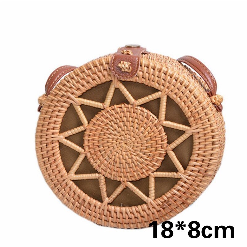 Ronde Strozak Rotan Vrouwen Tas Zomer Holle Handgemaakte Messenger Crossbody Tas Strand Handtassen Bohemen Bolsas Femininas: Style23