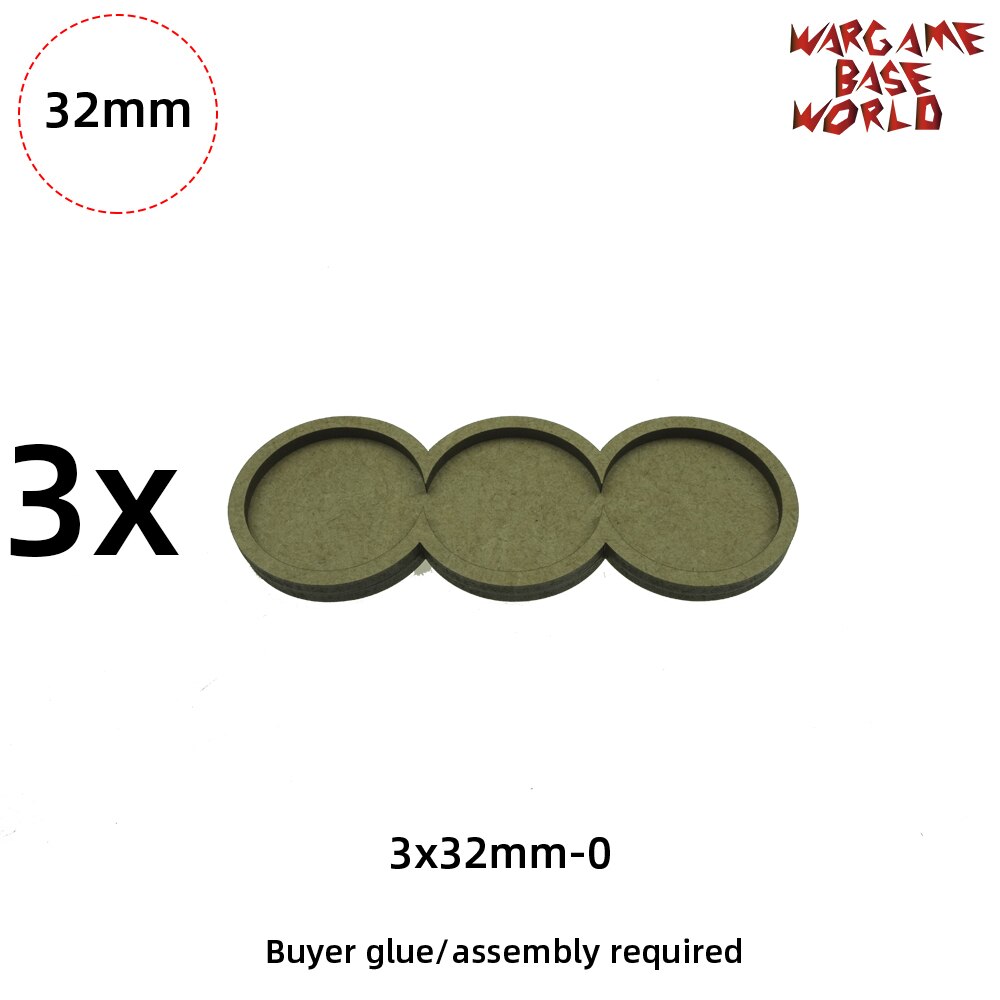 Wargame Base World - Round 32mm Movement Tray -: 3XF-32mm-3bases-0