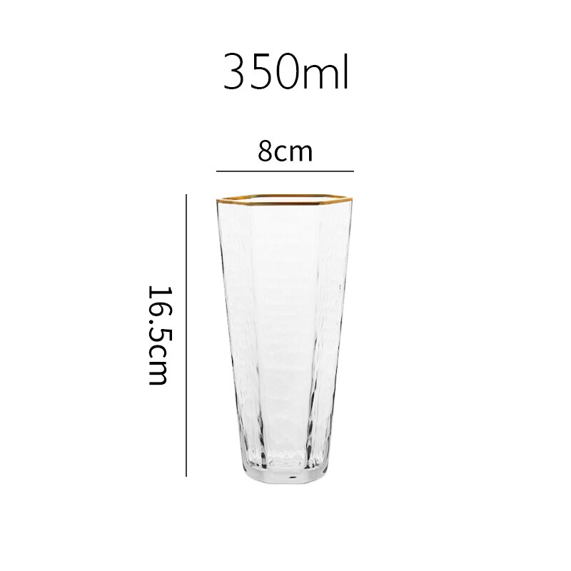 Japan Orange Color Wine Glass Geometric Hexagonal Champagne Goblet Tequila Whiskey Wine Glasses Home Barware: CLEAR 350ml