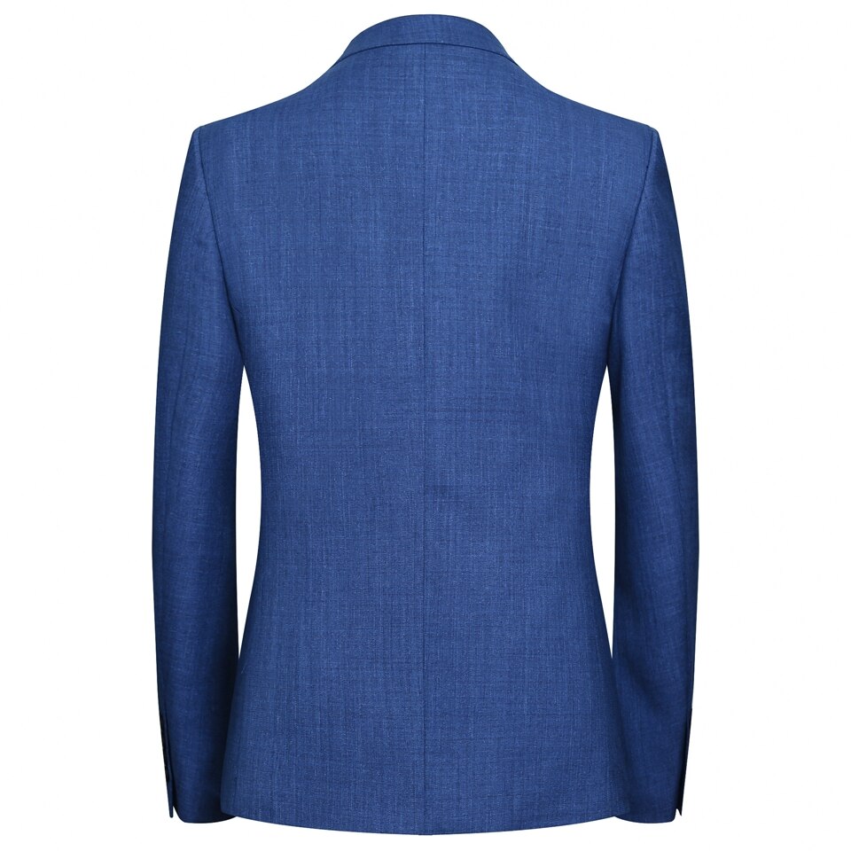 Slim Easy Care Anti-shrink Man Suit Jacket Male Formal Business Two Buttons Single Breasted Blue Men Blazer