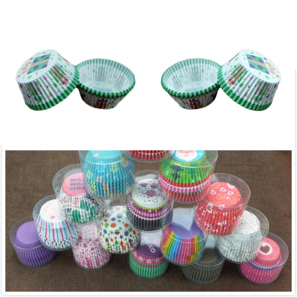 100 pcs Wrap Opslag Cupcake Wrappers Liners Vormpjes Feestartikelen Taart Beker Voor Partij