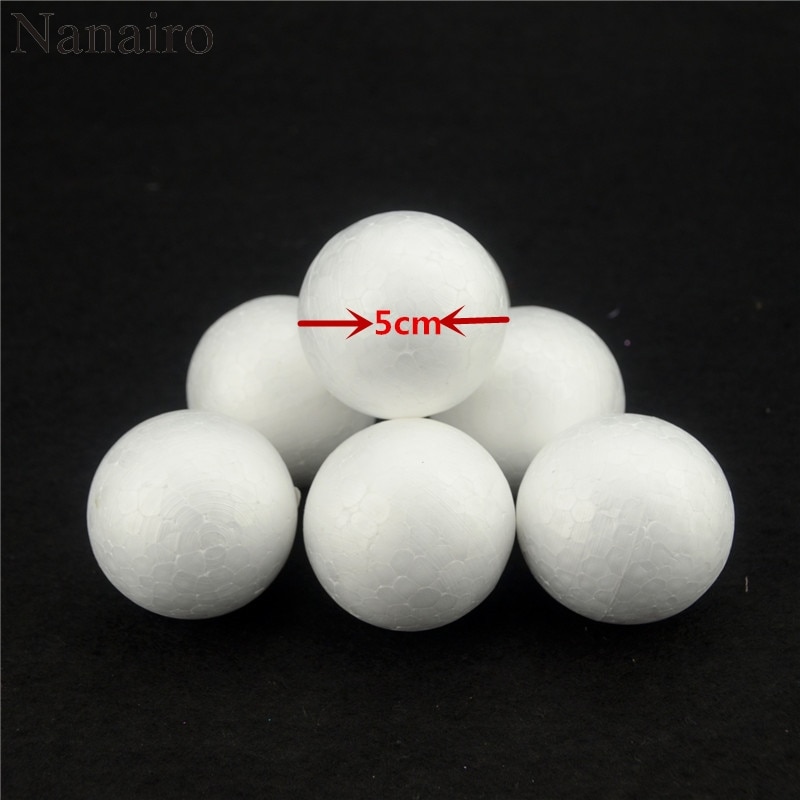 30PCS/Lot 50MM Modelling Polystyrene Styrofoam Foam Ball White Craft Balls For DIY Christmas Party Decoration Supplies