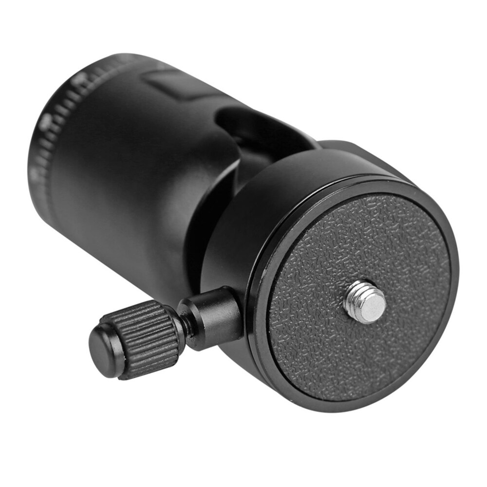 Minifocus-tripé rotativo resistente de 360 graus, cabeça esférica de alumínio com rotação 1/4 ", placa de liberação rápida para monopádios