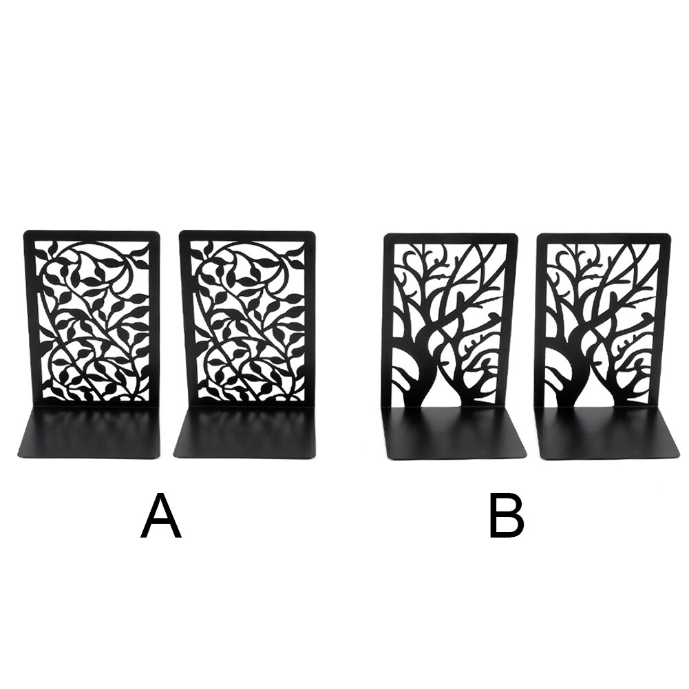 1pair Black Nordic Style Study Holder For Shelves Stoppers Support Home Office Non Slip Storage Heavy Duty Iron Bookend