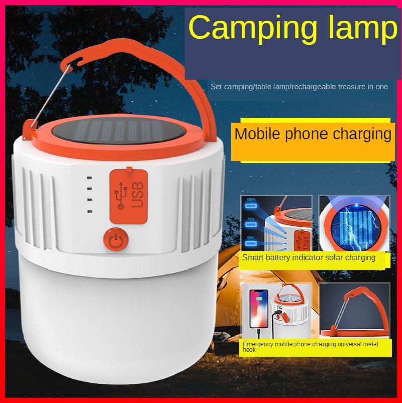 Lámpara multifuncional para exteriores, farol de caballo con 24LED, carga USB, emergencia, portátil, batería de litio 18650