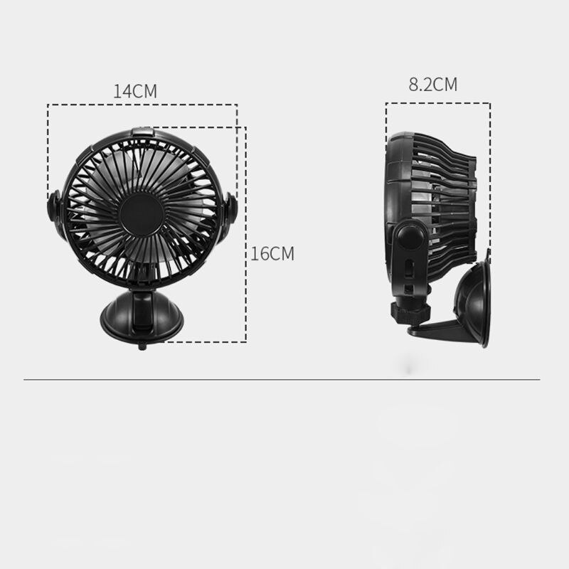 Suction Cup 2000mAh USB Rechargeable Battery Operated Kitchen Fan for Home Car