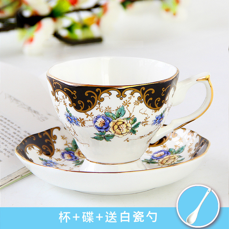 British Flower Pattern Afternoon Tea Cup Set Luxury Bone China Coffee Cup Europe Porcelain Ceramic Mug Cafe Party Drinkware: 15