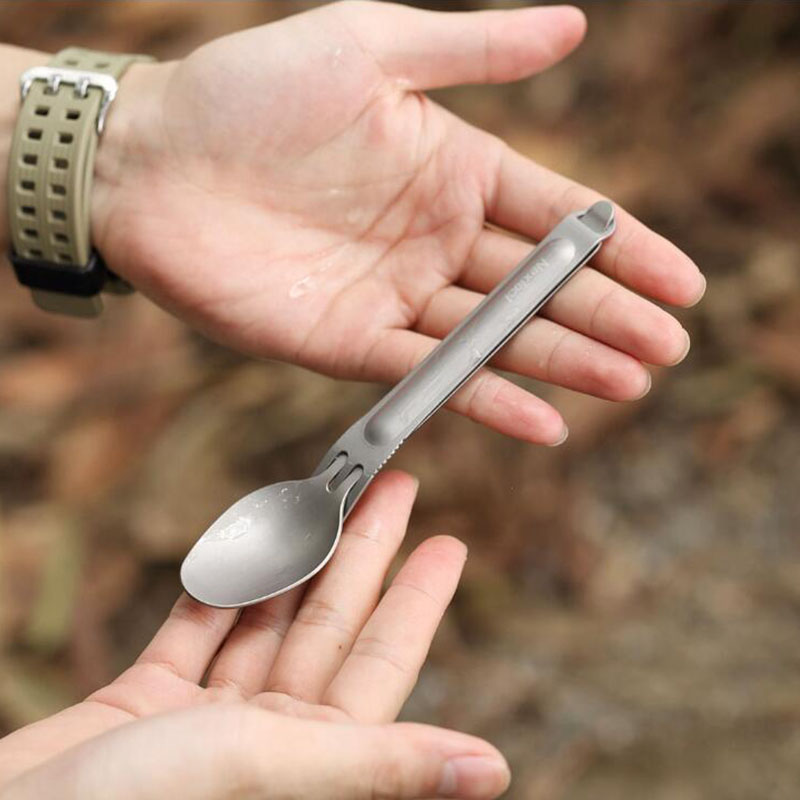 Nextool Fork Spoon Titanium Stainless Steel Portable Cutlery Set 2-in-1 Detachable Outdoor Sports Healthy Convenient