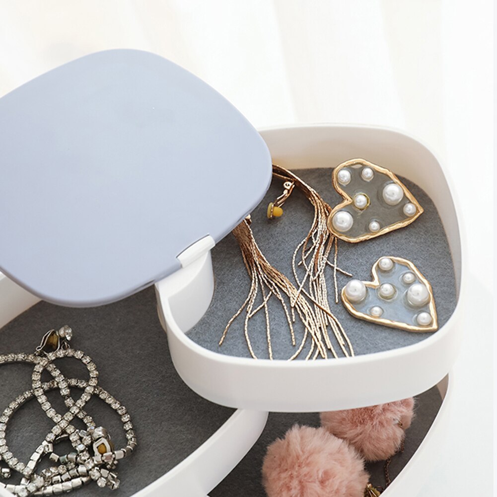 Vrouwen Sieraden Opbergdoos Mode 4-Layer Draaibaar Sieraden Accessoire Opbergvak Met Deksel Voor vrouwen