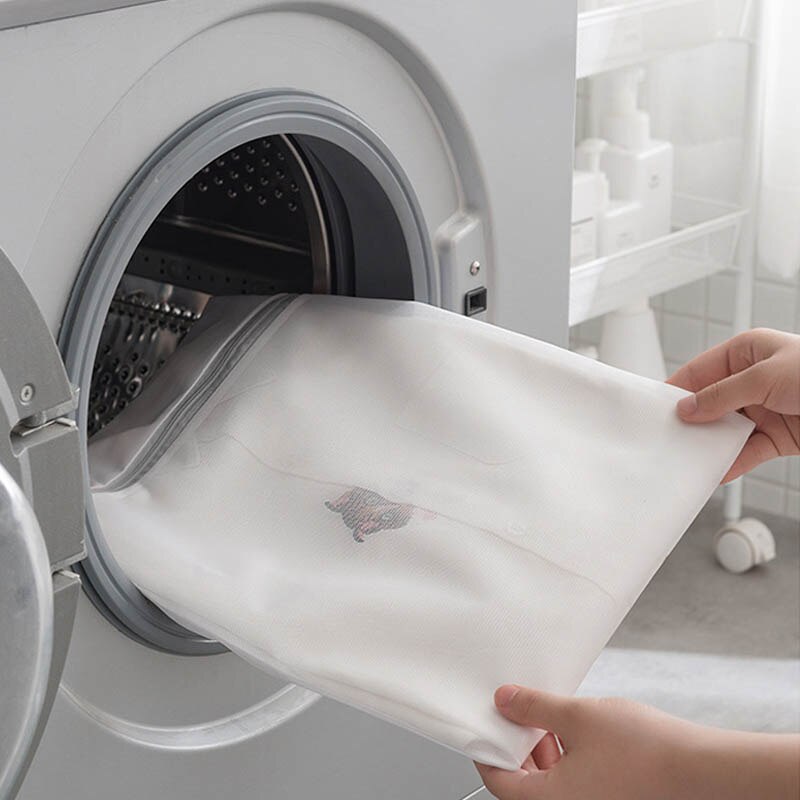 Polyester Mesh Laundry Bag Zipper Dirty Clothes Storage Bag Underwear Coarse Net Laundry Basket Laundry Bags For Washing Machine