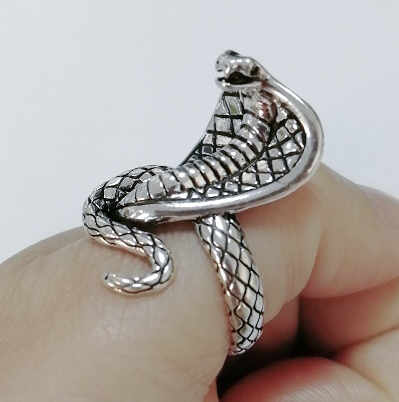 Bague serpent vintage en acier inoxydable, personnalité dominatrice, moto, fête, punk, animal, bagues pour hommes, bijoux cobra