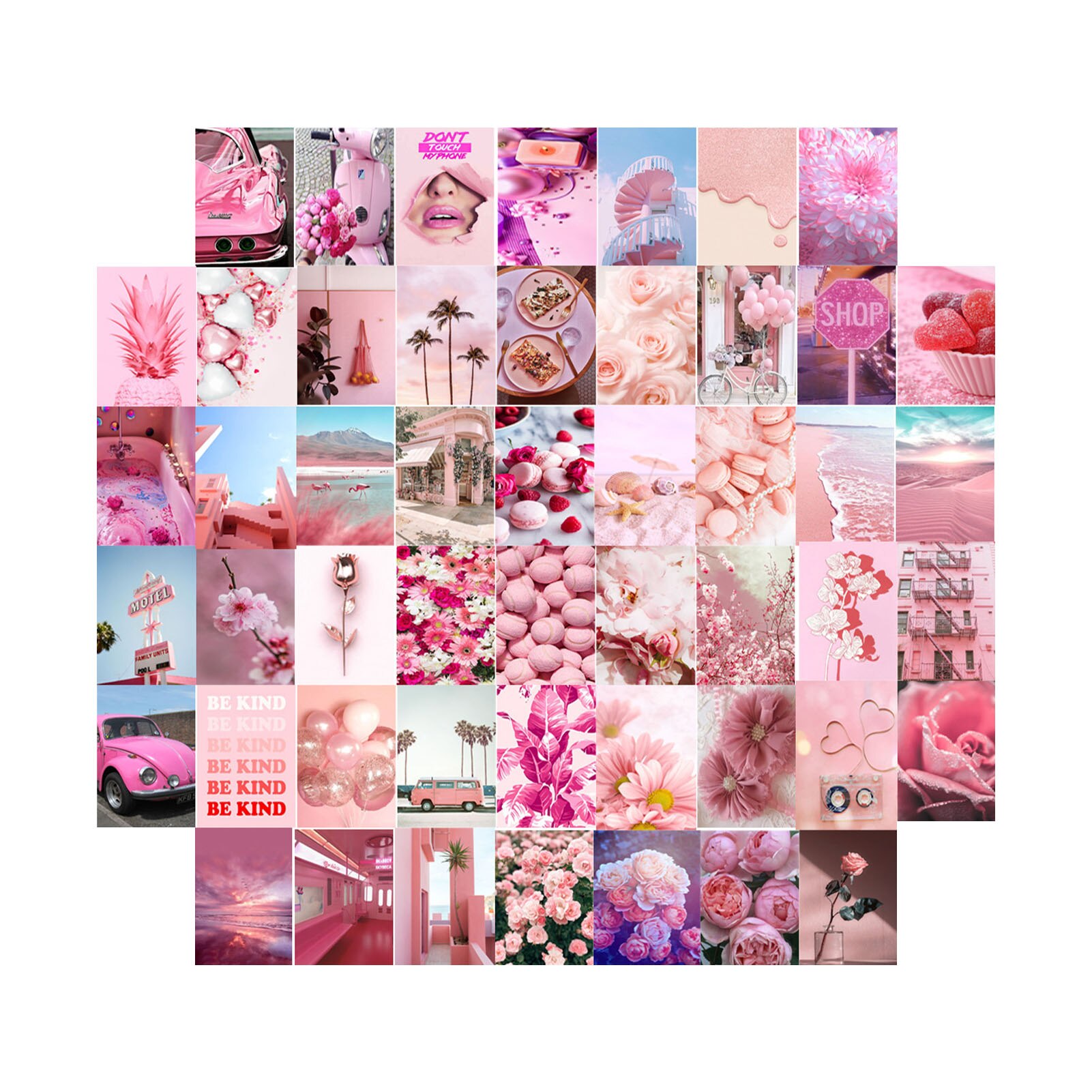 50 Stuks Roze Esthetische Foto Muur Collage Set Esthetische Posters Postkaart Collage Kit Slaapkamer Decoratie Voor Tienermeisjes Vriendelijk