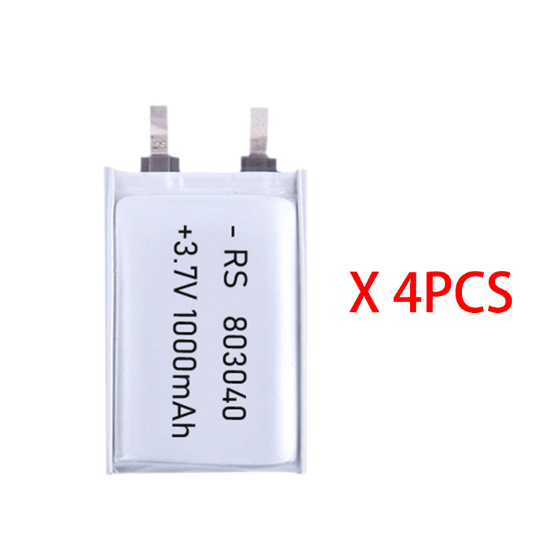 3.7v stk. 1000 mah 803040 litiumpolymerbatterier li-po genopladelige celler til legetøjs-powerbank gps bærbar computer højttaler campinglamper gør-det-selv: Sølv