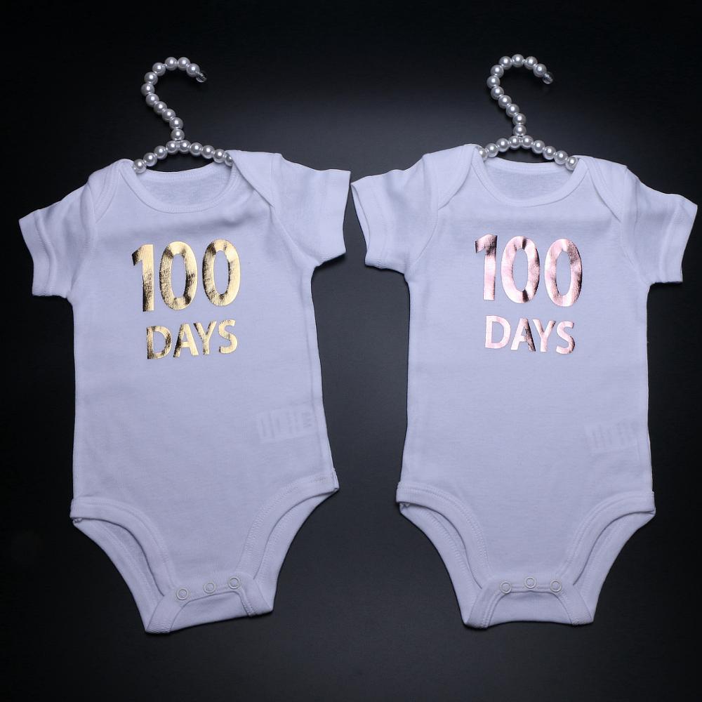 3 Maanden Baby Baby Bodysuit Brief 100 Dagen Baby Jongen Meisje Kleding Sets Wit Katoenen Baby Zomer Kleding Jumpsuit Outfits