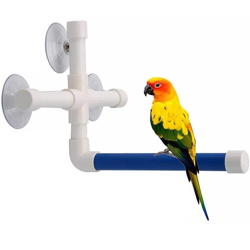 Collapsible Pet Parrot Birds Foot Platform Station Suction Cup Shower Wall Hanger Bird Toy Accessories